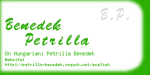 benedek petrilla business card